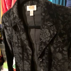 Black on Black Talbots Blazer with Embroidering